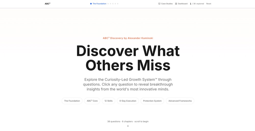 ABC³ Discovery — website preview